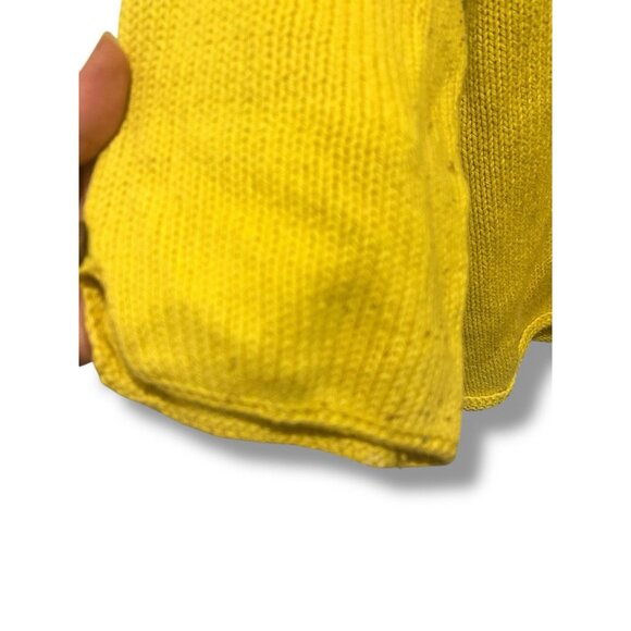 Pure Handknit Yellow Cotton Button Detail Sweater L/XL Hand Knit Canada Thailand - Picture 5 of 14